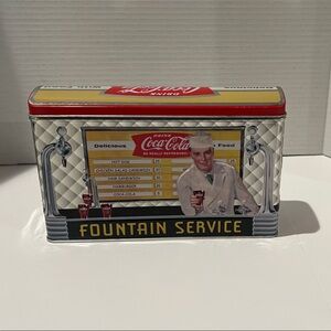 Coca-Cola Fountain Service Tin with Red and Silver Accents